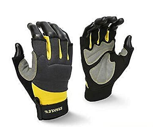 STANLEY Men Sy640l Fingerless performance Glove Gray/Black/Yellow L Pack of 2 UK
