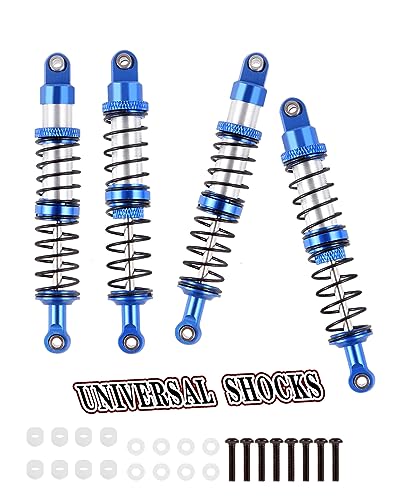 Rcarmumb 90mm Universal Shock Absorber Upgrades Part for 1/10 RC Scale Cars,Aluminum Alloy 7075 RC Adjustable Shocks Damper Universal Hops Up,4PCS,Navy Blue