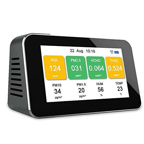 Air Quality Monitor with Wi-Fi, Formaldehyde Detector, Temperature & Humidity Meter, Pollution Tester, Sensor; Detect PM2.5/PM10/PM1.0 Micron Dust, Test Indoor TVOC Volatile Organic Compound Gas - Thumbnail 5