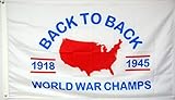 Mountfly World War Champs Back to Back Flag Banner 3x5Feet Man Cave Decor