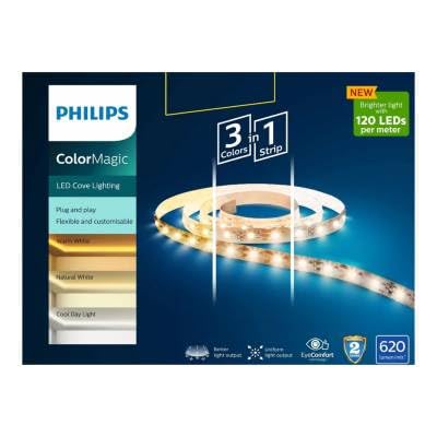 PHILIPS ColorMagic Tunable White LED Strip | 3-in-1 Light Modes (Warm, Natural & Cool White) | 5 Meter | 120 LEDs/m | Flexible, 3M Adhesive, Plug & Play | Energy Efficient-picture-20