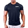 GYMTIER Gym Clothes for Men Gym T-Shirt - Bodybuilding Workout Training Top Bodybuilding Workout T Shirt Training Top MMA Men's Active Wear, Navy, XXL #1