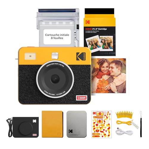 KODAK Mini Shot 3 Retro 4Pass Appareil Photo Instantané et Imprimante Photo Portable 7,6x7,6 cm +...