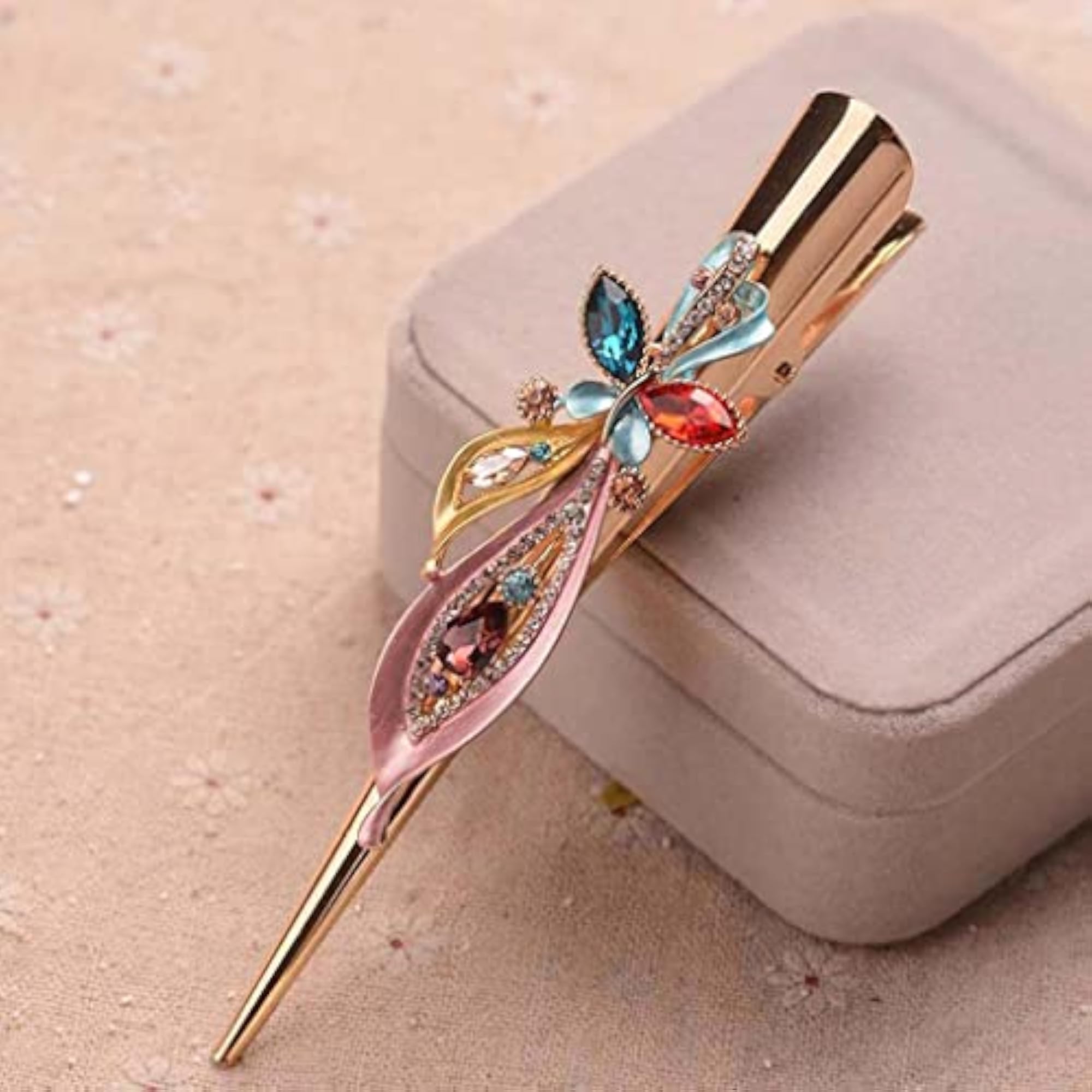 3X Rhinestone Alligator Hair Clips Set, Multicolor