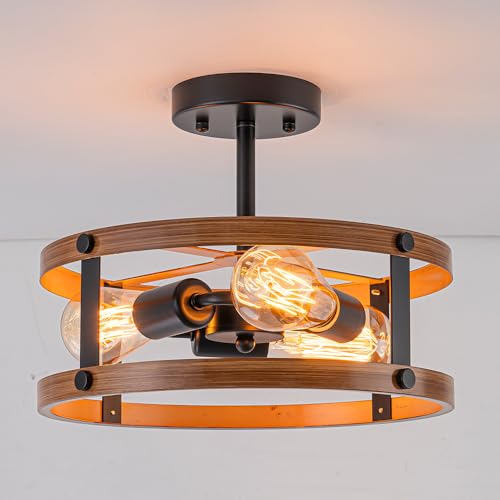 PNOUKF Semi Flush Mount Ceiling Light, 3-Lights Modern Farmhouse Ceiling