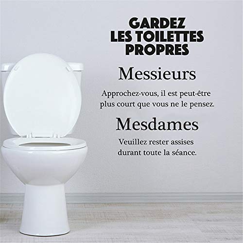 stickers muraux autocollant mural Sticker Citation Wc Gardez Les Toilettes Propres Wc Plaque De Porte Toilette