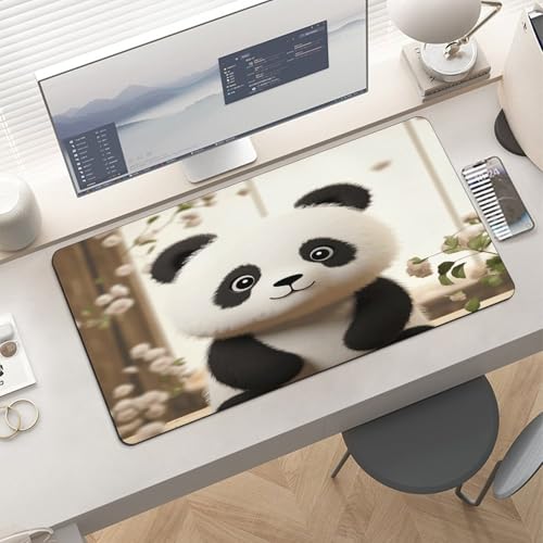 Alfombrilla para mouse grande con diseño de panda blanco miniatura 6