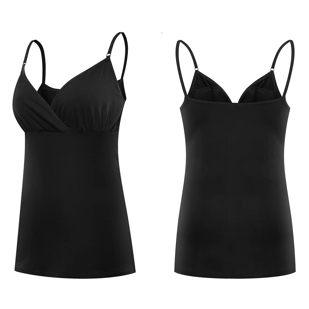 Débardeur Femme Camisole de maternité Tank Top Débardeurs pour Femmes sans Armatures Tops d'allaitement sans Couture Aves Rembourrage Amovible