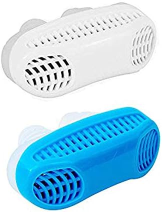 Anti Snore Snoring Devices Aids, 2 Pack 2 in 1 Anti Snore Nose Purifier Snore Stopper Nose Vents Solution Blocker Preventer Relief for Women Men to Stop Snoring Noise Silent Night Sleep (Blue+White)