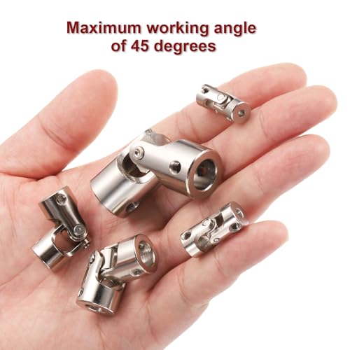 QUARKZMAN 4 Stück 3mm bis 3mm ID Gelenk Wellenkupplung Motoranschluss Universal Lenkwellen L23XD9 Metall 45° Drehbare Gelenkkupplung mit Schrauben Schraubenschlüssel Set für RC Auto DIY