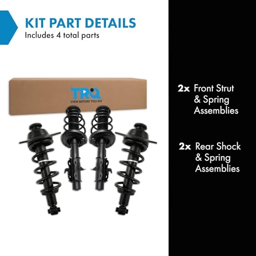 Image of TRQ Front and Rear Complete Strut Assembly and Shock Absorber Kit Complete Strut Coil Spring Assembly Shock Spring Compatible with 2013-2015 Chevrolet Camaro