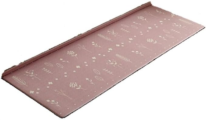 北欧風キッチンマット 45x240cm 折り目付き 台所 拭ける 断熱 撥水 はっ水 ロング PVC 滑り止め 洗面所 玄関 すべり