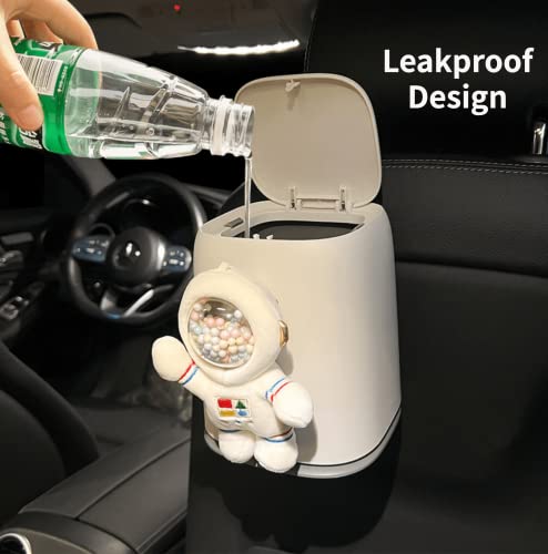 Image of egen Car Trash Can Bin with Lid Garbage Bags Small Cute Cartoon Storage Box Leakproof Mini Car Accessories Dustbin Organizer Container for Car Office Home Women Girl Kawaii
