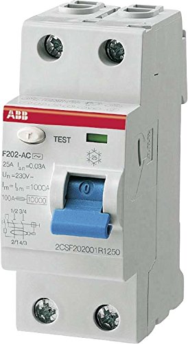 ABB Stotz S & J della Salvavita f202 F di 63/0,03 2P, Type F, 63 a, 30 ma errori di alimentazione Interruttore di protezione 8012542992936