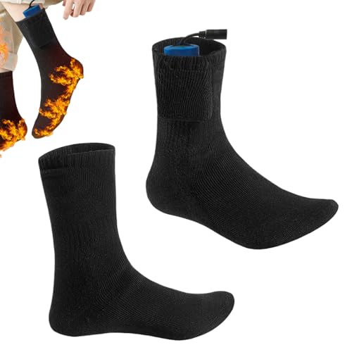 Calcetines Calefactables - Ropa Interior Eléctrica Térmica, Calzado De Forro Polar Cálido | Medias Térmicas De Invierno Recargables Para Hombre Y Mujer, Senderismo, Nieve, Camping, Ropa Interior Cálid