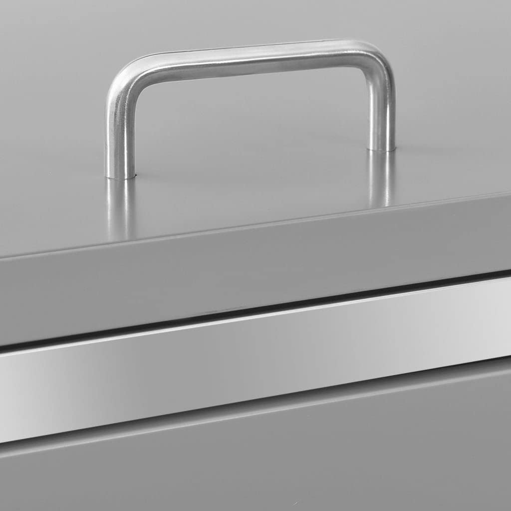 Hommdiy Mülltonnenbox für 2 Tonnen 138x77,5x115,5 cm Rahmen aus Edelstahl Mülltonnenverkleidung Müllbox Mülltonne Müllcontainer Gartenbox Gerätebox Mülltonnenschrank Grau