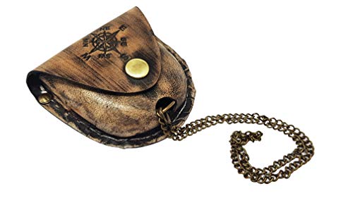 The New Antique Store Brass Compass Nautical Pocket Backpacking Compass Leather Case Vintage Camping Hiking Direction Marine Graduation Confirmation Day Engravable for Men Quality Travel Accessory - Image 4