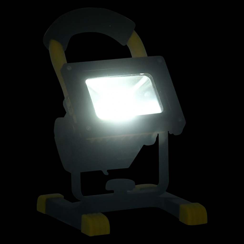 Faretto LED ricaricabile, 30 W, luce da lavoro con 1500 lumen, proiettore portatile per officina, cantiere e campeggio, bianco freddo 6000 K