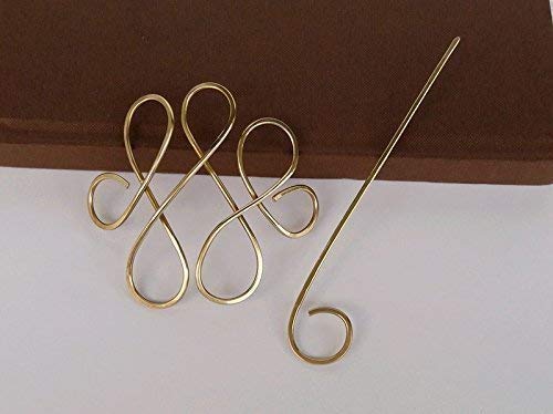 Celtic Hair Bun Holder Women's Gold Hair Clip, Hair Pin, Hair fork, Scarf Slide, Hair Barrette, Bun Holder