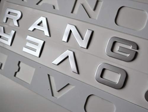 Juego de letras plateado mate compatible con Range Rover Sport, Voque, Velar, Evoque delantero o trasero