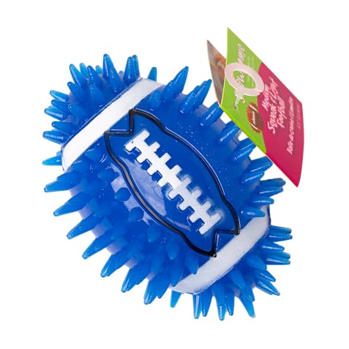 Gnawsome 4.5' Spiky Squeak & Light Football for Dogs - Durable, Rubber Bouncy Puppy Fetch & Chew Toy for Your Pet, Colors Will Vary for All Breed Sizes