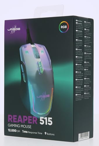 Ratón para gamer uRage con 9 botones programables, sensor 12000 dpi y cable USB-C negro 6
