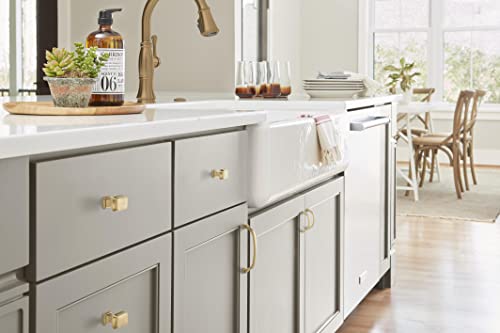 Image of Amerock 1-1 /4 inch Rectangle Revitalize Champagne Bronze Cabinet Knob | Durable Zinc drawer knob and cabinet hardware, ideal for kitchen cabinets, bathroom vanities, dressers, and furniture