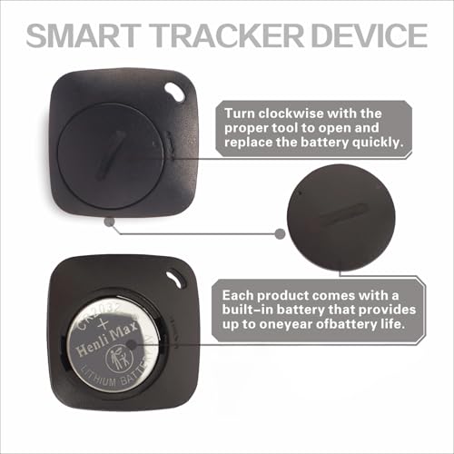 Smart Item Finders 2 Pack Bag Tracker for Find My (iOS Only) Locator for Keys, Wallet, Backpack, Luggages. (Black 2Pack) by Generic - Used condition - Image 2