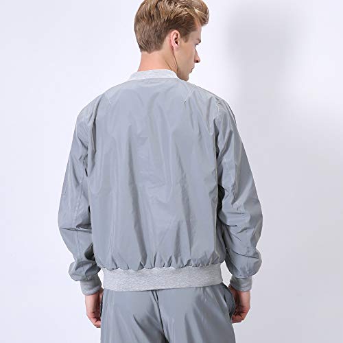 LZLRUN Men Reflective Jacket Night Reflect Light Hip Hop Bomber Jacket Women Zipper Flight Coats Casual Windbreaker4