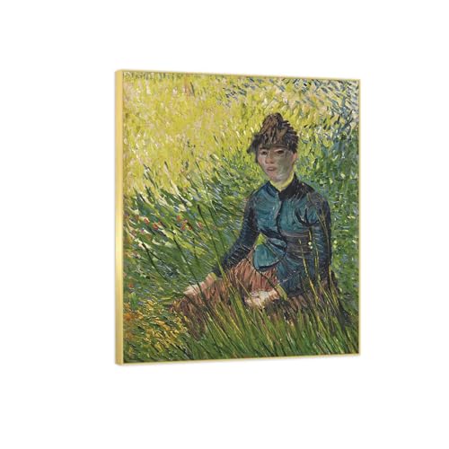 Toile impressionniste femme champ de blé pour une ambiance sereine et chaleureuse