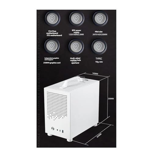 Boîtier PC Micro-ITX SKTC A17 compact argent en acier SGCC pour mini PC de bureau performance - 6