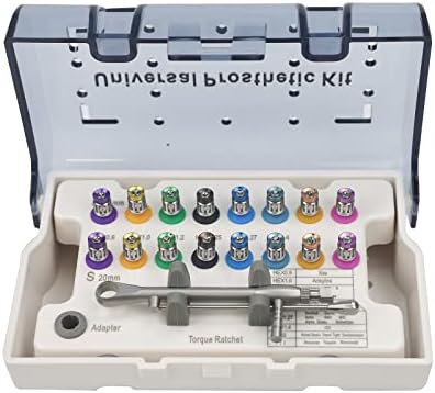 EORAL Colorful Universal Implant Torque Wrench Prosthetic Kit 10-70 Ncm Ratchet with 16 Screwdrivers Repair Tool Kits