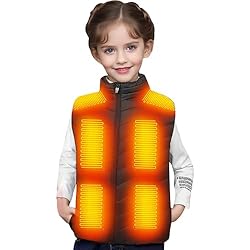 Genérico Chaleco Calefactable para Niños Chaqueta ...: Calefacción Eficiente y Distribuida: Equipado con zonas de calentamiento estratégicas (pecho y espalda), este chaleco proporciona calor uniforme para mantener a los niños cómodos en entornos fríos. Funciona mediante conexión USB, permitiendo ajustes ...