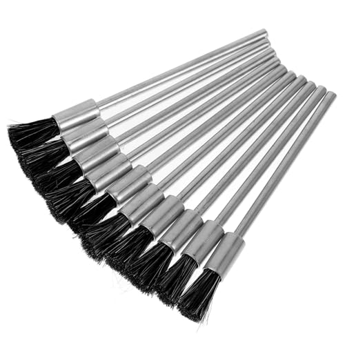 Mikinona 10pcs Wire Brush Kit with Extended Steel Handle and Detachable Brush Head for Industrial Polishing and Easy Cleaning of Hard-to-Reach Areas