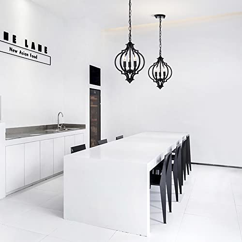 Mr.Color Black Chandeliers Modern Farmhouse Chandelier Small Antique Metal Chandelier 3 Light Island Candlestick Chandelier - Image 4