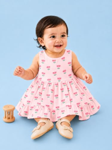 Image of Kidbea Bamboo Cotton Baby Girl Dress, Sleeveless Casual Wear Girls Frock