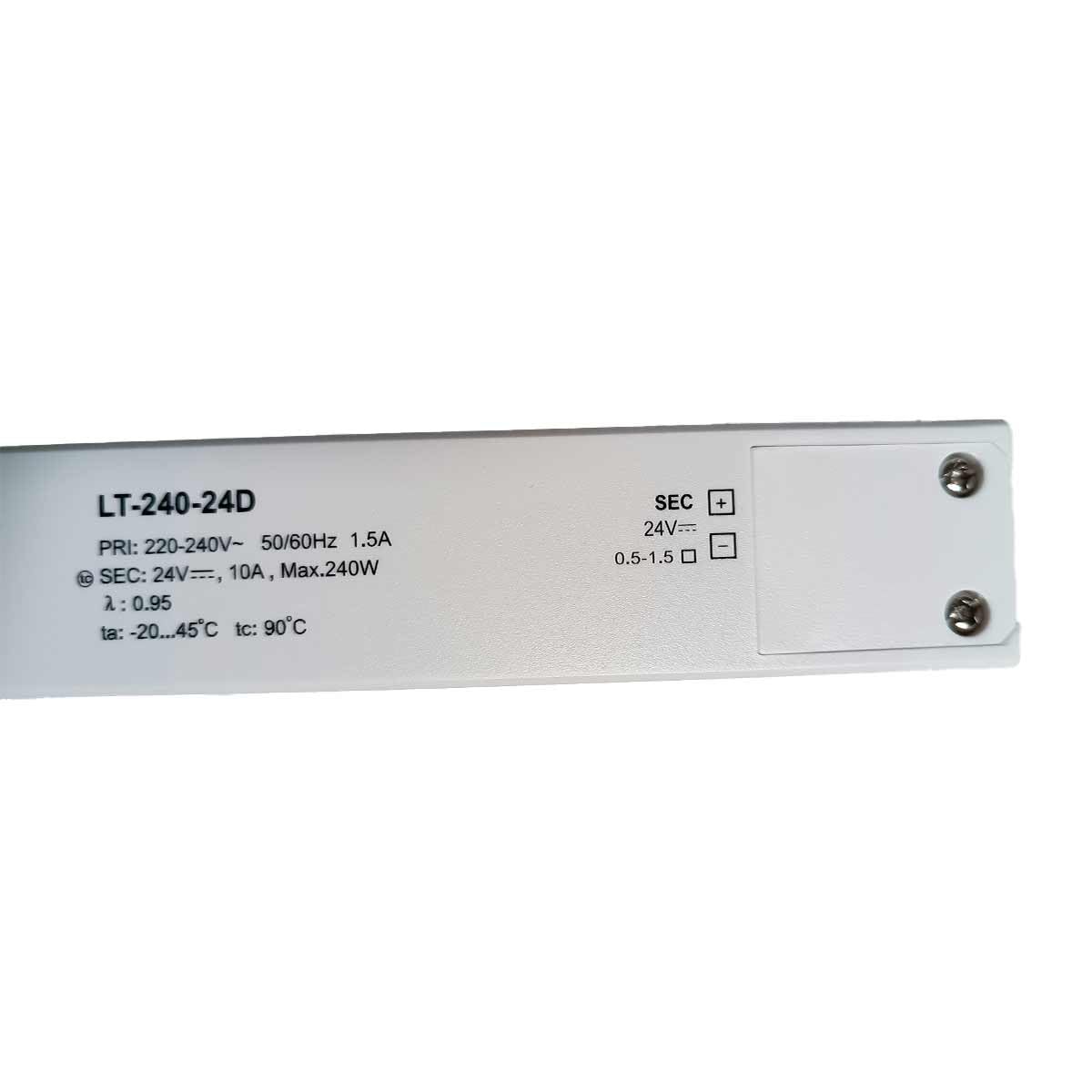 Fuente de alimentación Super Slim 24 V 240 W, regulable DALI2 Push botón, voltaje constante, LED Driver tipo balast, 450 x 32 x 23 mm