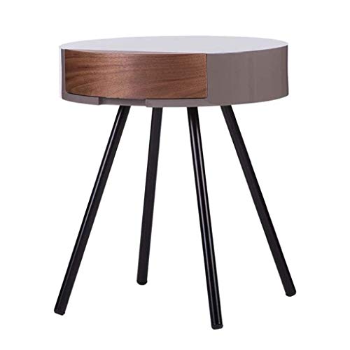 Metal Four-Legged Coffee Table Wooden Round Table with Drawers Simple Metal Four-Legged Coffee Table Wooden Round Table with Drawers Simple