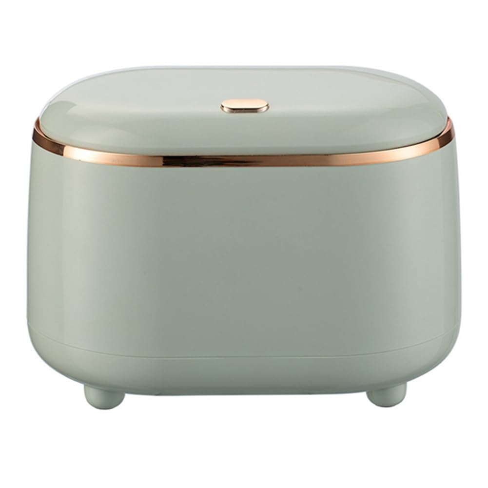 sunroot Press-Type Desktop Small Trash Can with Lid,Small Storage Bucket Tiny Desktop Waste Garbage Bin,Light Green