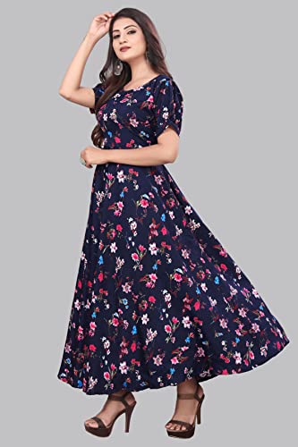 Image of FLARED ALINE MAXI DRESS WITH FLORAL PRINT FOR WOMEN