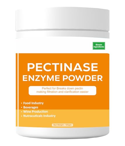 Bioven Ingredients Pectinase Enzyme Powder for Fruit Processing Juice Clarification & Yield Improvement Premium Pectin-Breaking Enzyme for Pulp Reduction & Extraction Support 125gm