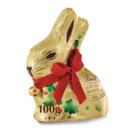 Lindt Gold Bunny Latte Quadrifoglio, Coniglietto di Pasqua al Cioccolato al Latte, Pasqua, Formato 100 g