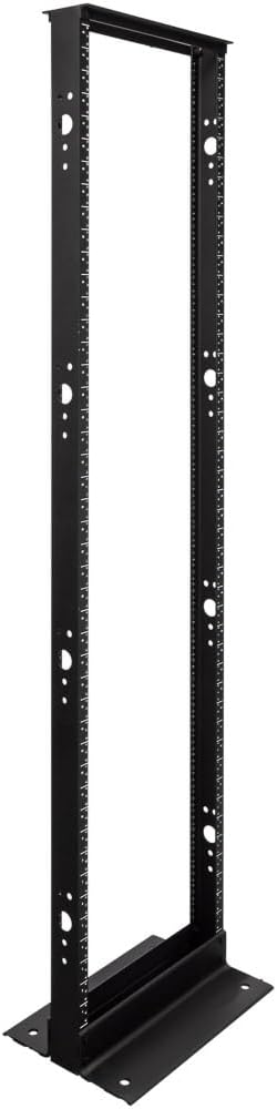 45U Lightweight 2-Post IT Open Frame Server Network Relay Rack Aluminum Black