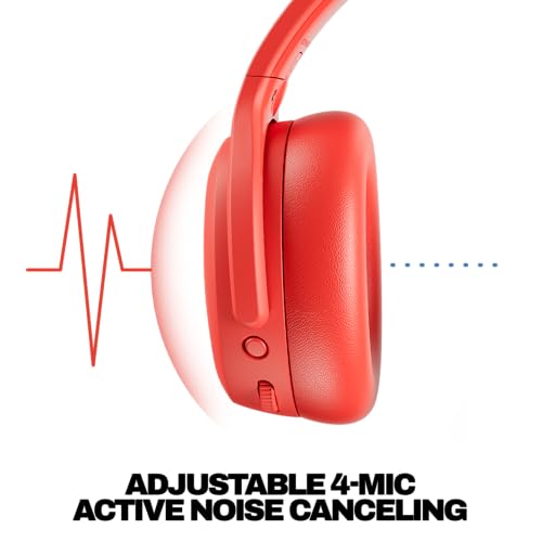 Image of Skullcandy Crusher ANC 2 Wireless Bluetooth Over-Ear Headphones with Active Noise Cancellation, Adjustable Sensory Bass, 50Hr Battery, 40 mm Drivers, Multipoint Pairing, Built-in Mic-Plasma