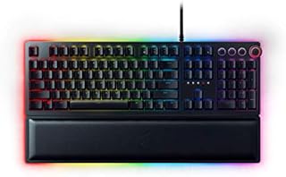 Razer Huntsman Elite - Mechanical Gaming Keyboard (Premium Keyboard with Linear Opto-Mechanical Switches, Functional Rotary Control, Illuminated Palm Rest, RGB Chroma Lighting) US Layout
