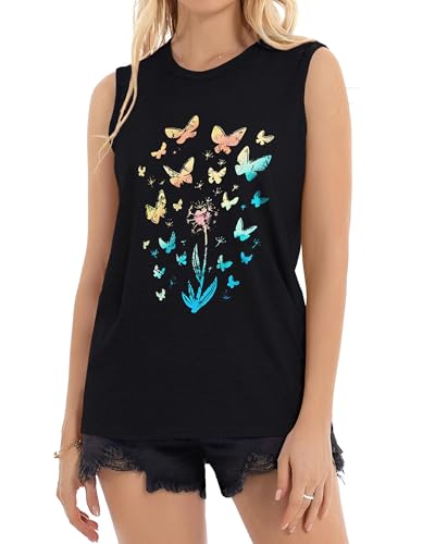 Image of Womens Tank Tops Summer Casual Sleeveless Top Loose Fit Basic Tunic Shirts