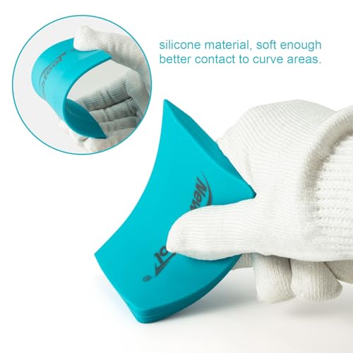Image of NEWISHTOOL Soft Silicone Small Squeegee for Vinyl, 2 PCS PPF Tools Window Tinting V-Blade Scraper for Window Film Application, Car Paint Protective Film Installation & Water Removal | PPF Squeegee, Window Tinting V-Blade Scraper, Glass Film Application, Car Paint Protective Film Installation & Water Removal