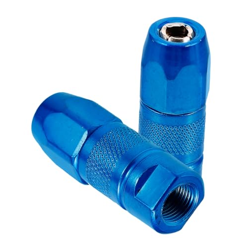 Zerodeko 2 Piezas Manguera de de engrase punta de la boquilla de grasa accesorios de boquilla de grasa de alta presión boquilla para grasa equipo de engrase hierro acero Azul