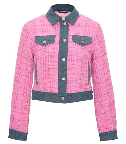 Victoria's Secret PINK | Elle Denim Tweed Jacket, Pink Tweed/Blue Wash, M - image 4