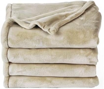 PHF Ultra Soft Fleece Blanket Queen Size, No Shed No Pilling Luxury Plush Cozy 300GSM Lightweight Blanket for Bed, Couch, Chair, Sofa, Perfect Decorations Gifts, 90" x 90", Khaki - Image 8